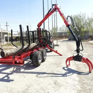 Forestry Machinery Log Loader Trailers with Crane/Timber Loading Trailer